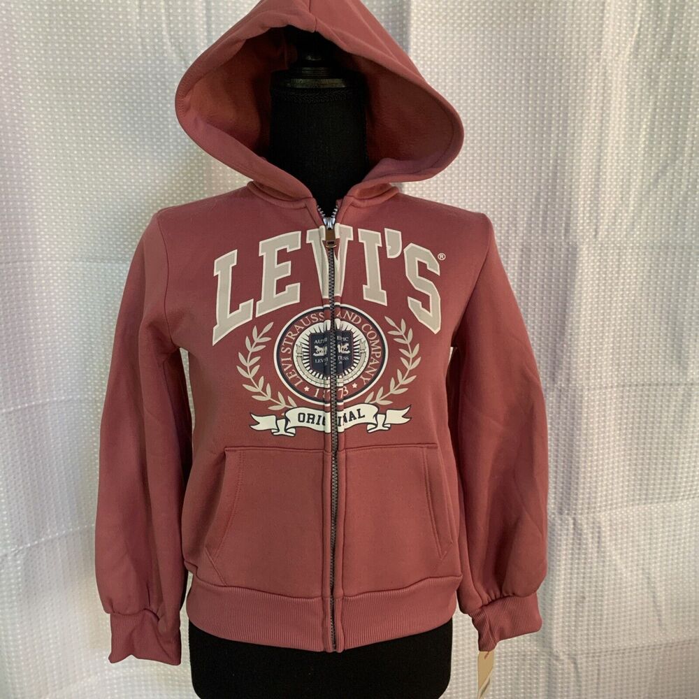 Levi's Girls Large Hoodie‎ Dusty Pink Zip Up